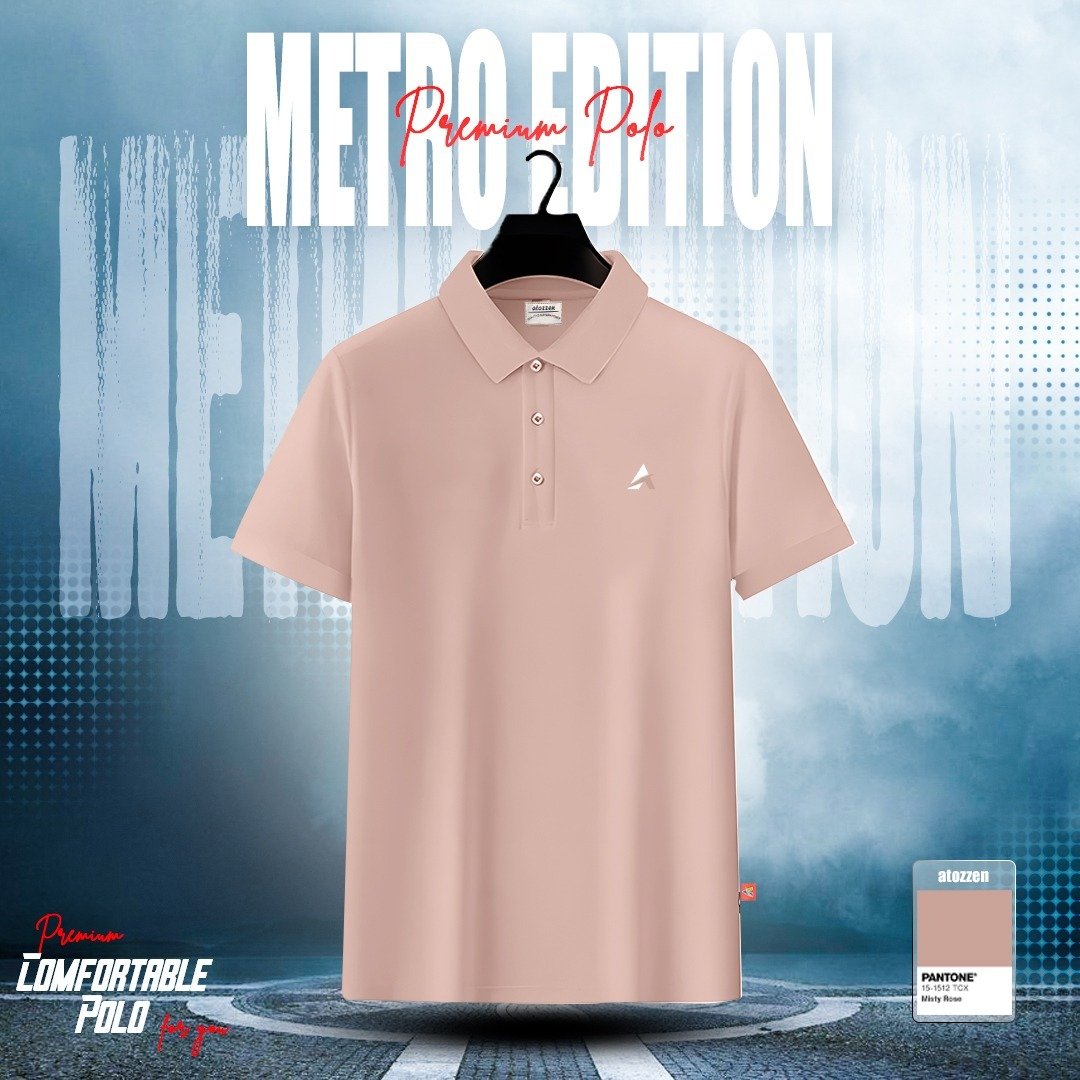 Men's Premium Polo Shirt (Misty Rose)
