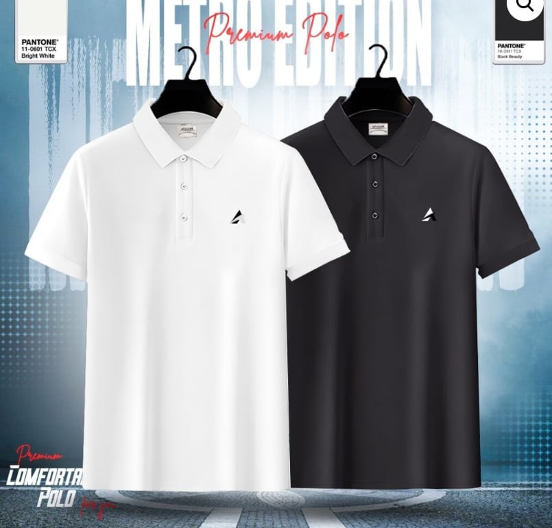 Men's Premium Polo Shirt Combo (White & Black)